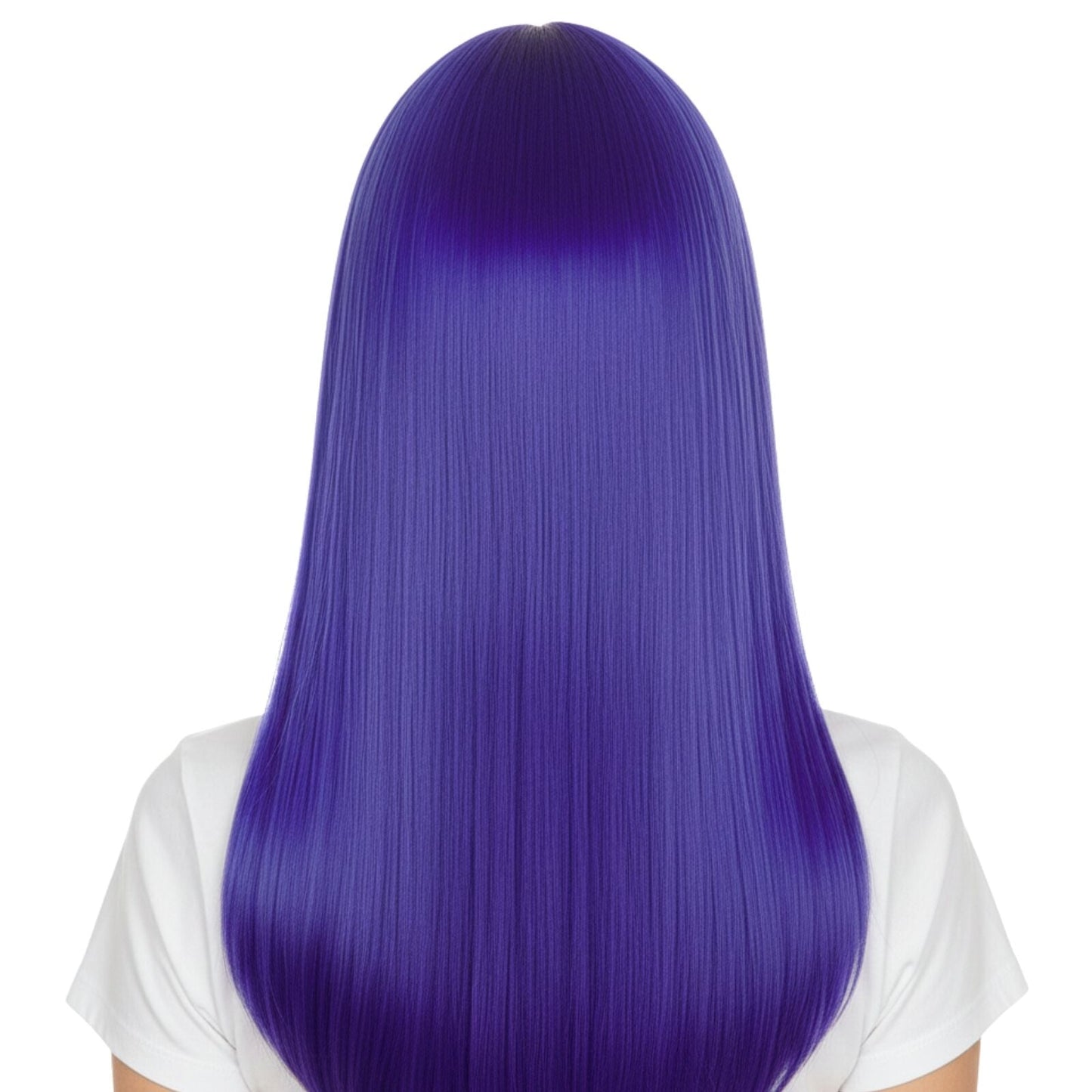 LONG WIG Straight Party Hair Costume Fringe Cosplay Fancy Dress 70cm Womens - Blue (22458)