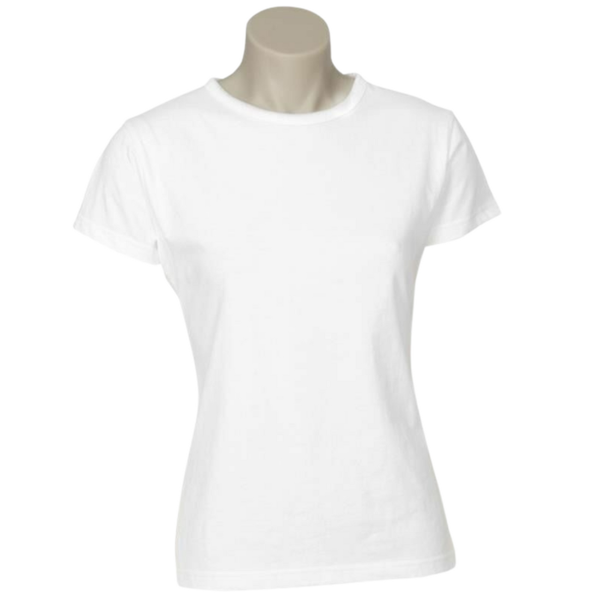 Womens Plain Ladies T SHIRT 100% COTTON Basic Tee Casual Top Size 6-24 T-Shirt - White