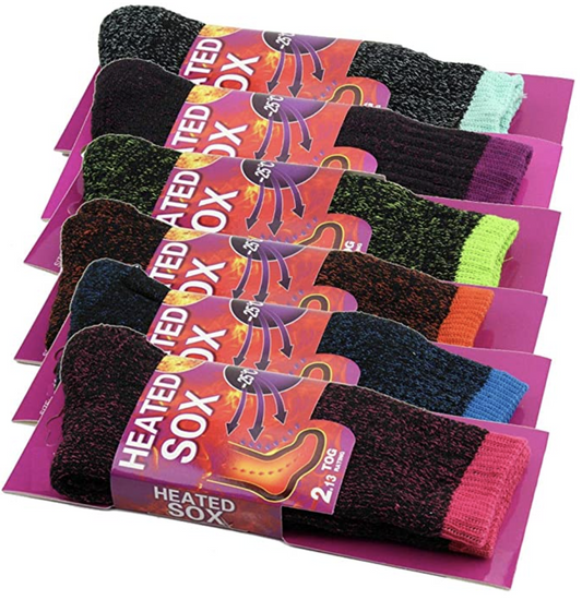 1 Pair Womens THERMAL HEATED SOCKS Warm Winter Comfort Work Sox Ski Ladies-0