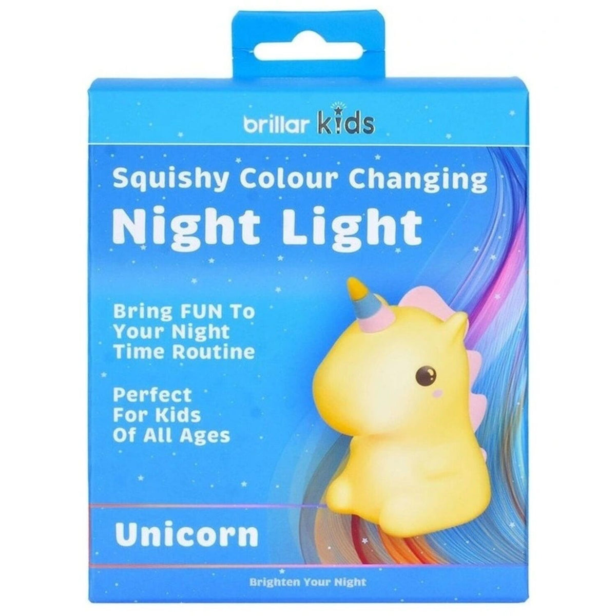 Brillar Cute Squishy Colour Changing Night Light for Kids - Unicorn