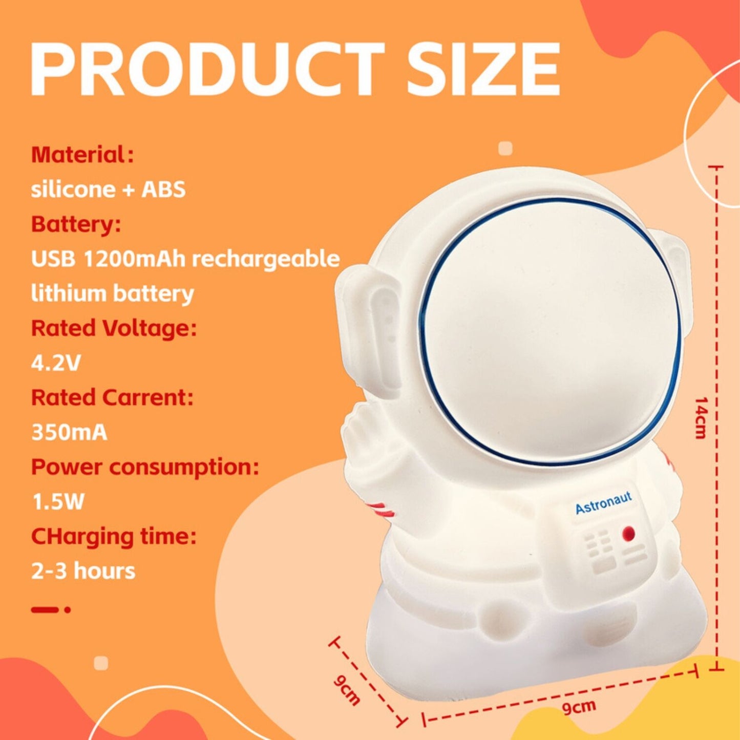 Brillar Cute Squishy Colour Changing Night Light for Kids - Astronaut