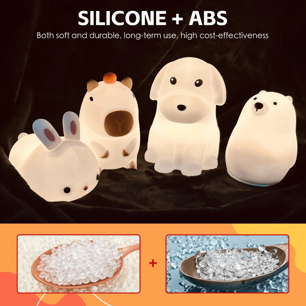 Brillar Cute Squishy Colour Changing Night Light for Kids - Polar Bear