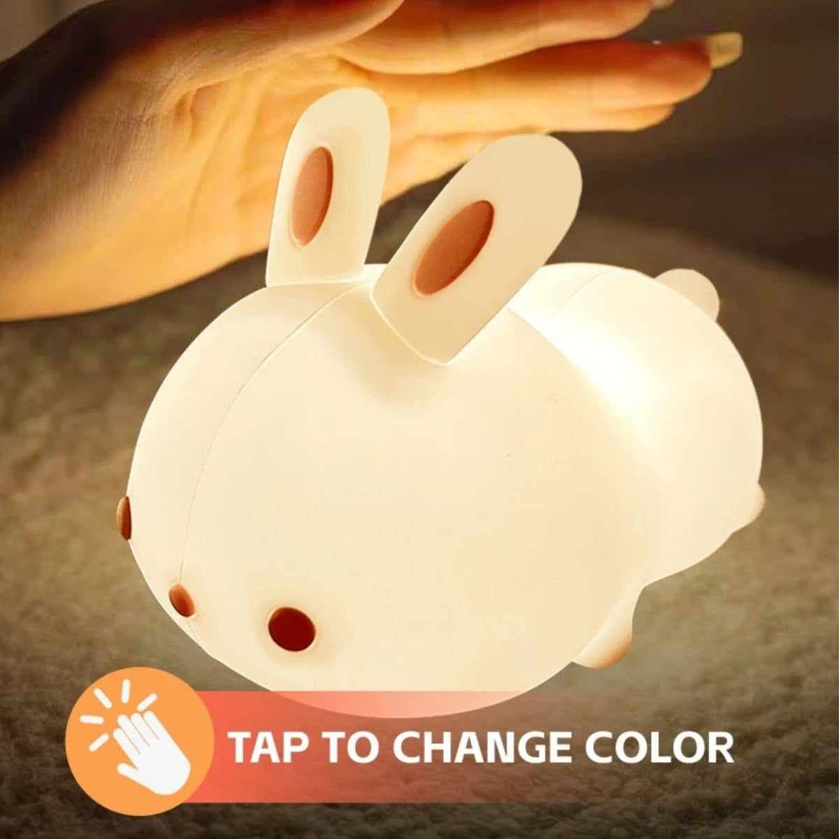Brillar Cute Squishy Colour Changing Night Light for Kids - Bunny Rabbit