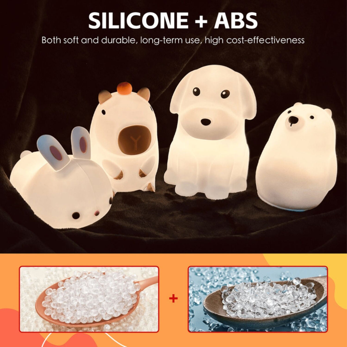 Brillar Cute Squishy Colour Changing Night Light for Kids - Bunny Rabbit