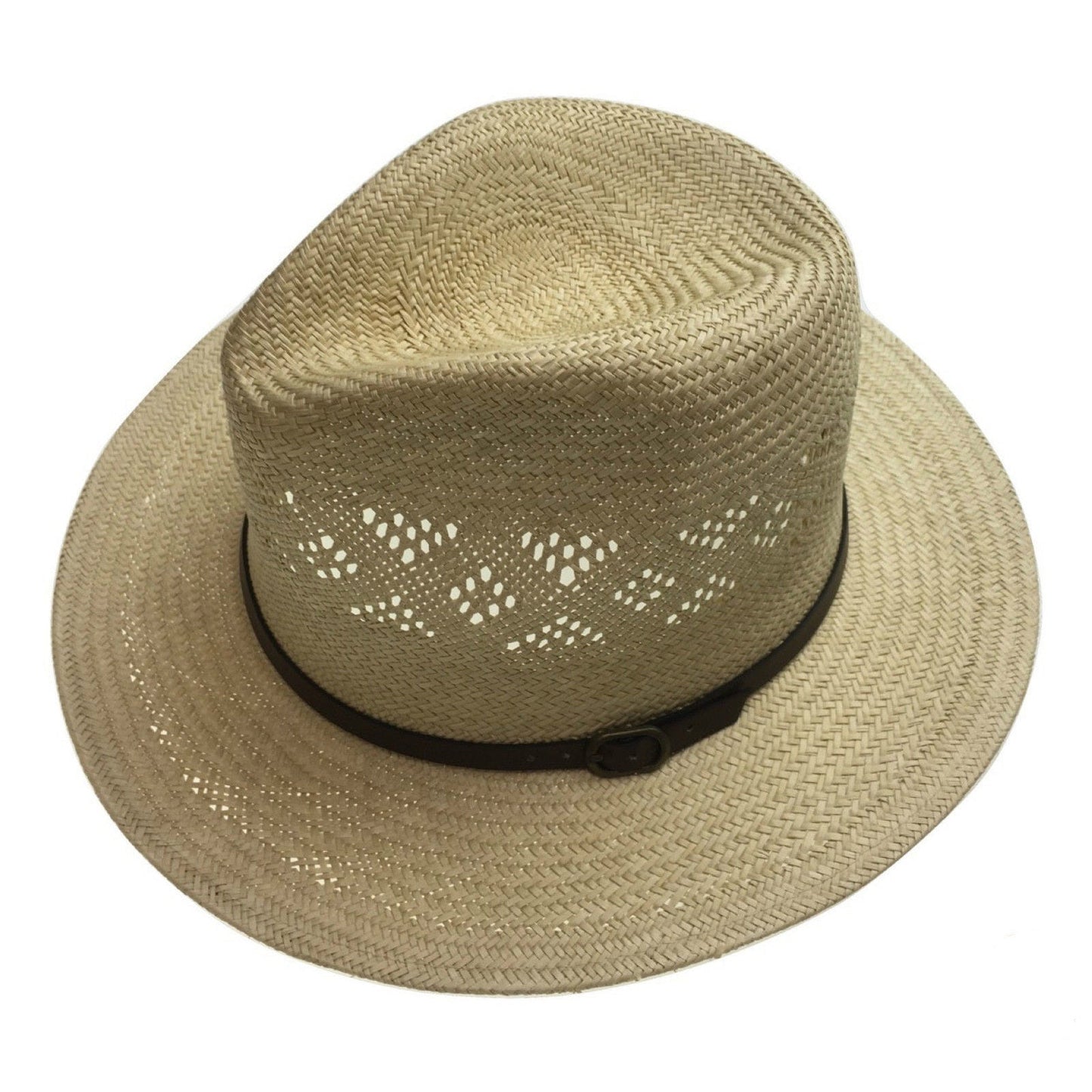 Natural STRAW PANAMA HAT FEDORA Summer Trilby Sun Summer Cap BR108-2