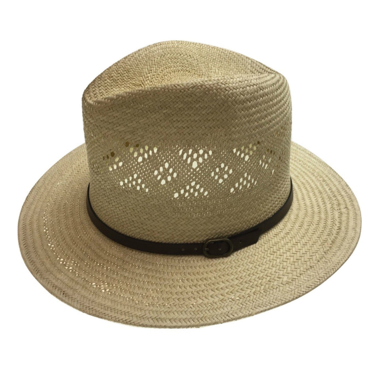 Natural STRAW PANAMA HAT FEDORA Summer Trilby Sun Summer Cap BR108-4