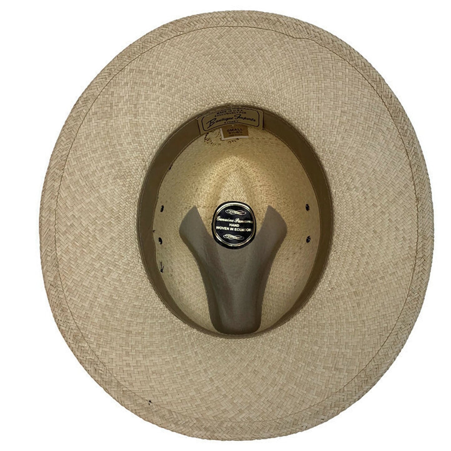 STRAW PANAMA HAT Trilby Beach Golf Cap Summer Sun Hand Woven Made in USA - SMALL-4