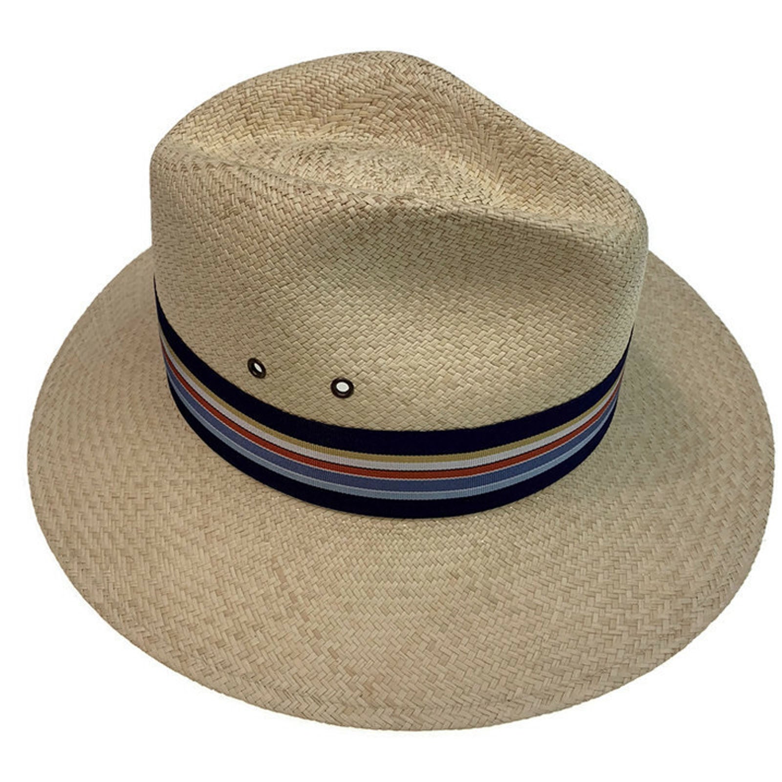 STRAW PANAMA HAT Trilby Beach Golf Cap Summer Sun Hand Woven Made in USA - SMALL-3