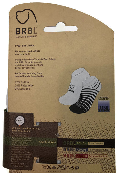 2pk BRBL Baloo Ankle Socks Low Cut MADE IN ITALY  - Dark Grey/Mid Grey - L-2