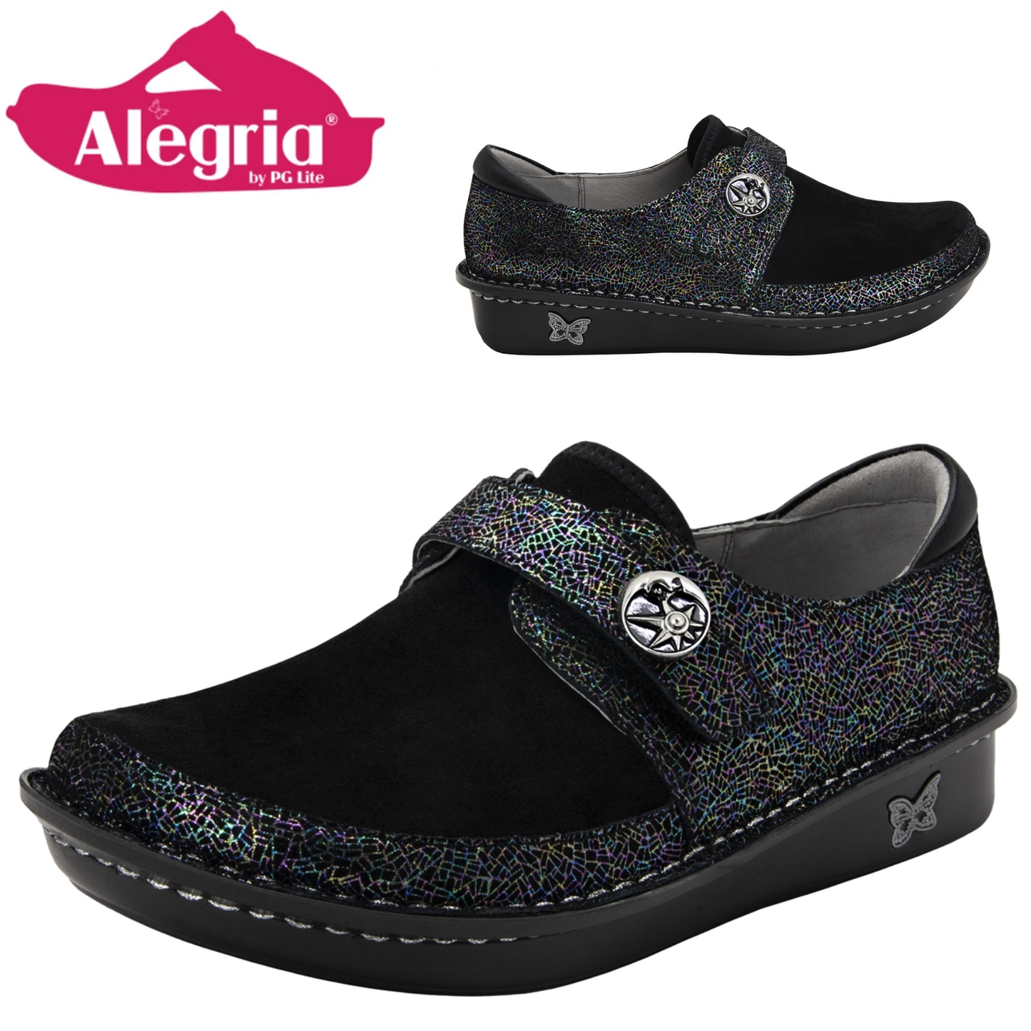 ALEGRIA Brenna Womens Comfort Strap Shoes Loafer Sneaker Walking - Moon Shadow-1