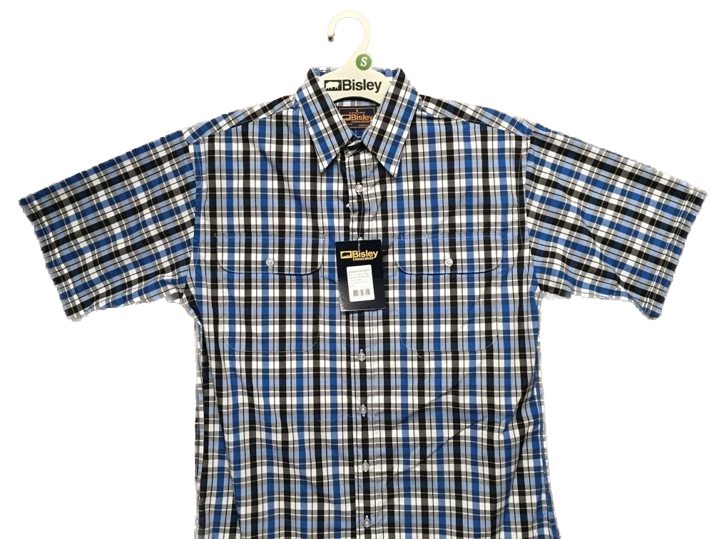 BISLEY SHORT SLEEVE SHIRT Everyday Casual Business Work Cotton Blend Check-7