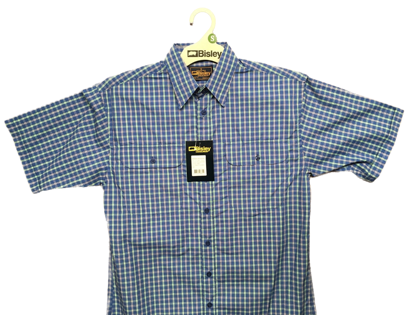 BISLEY SHORT SLEEVE SHIRT Everyday Casual Business Work Cotton Blend Check-8