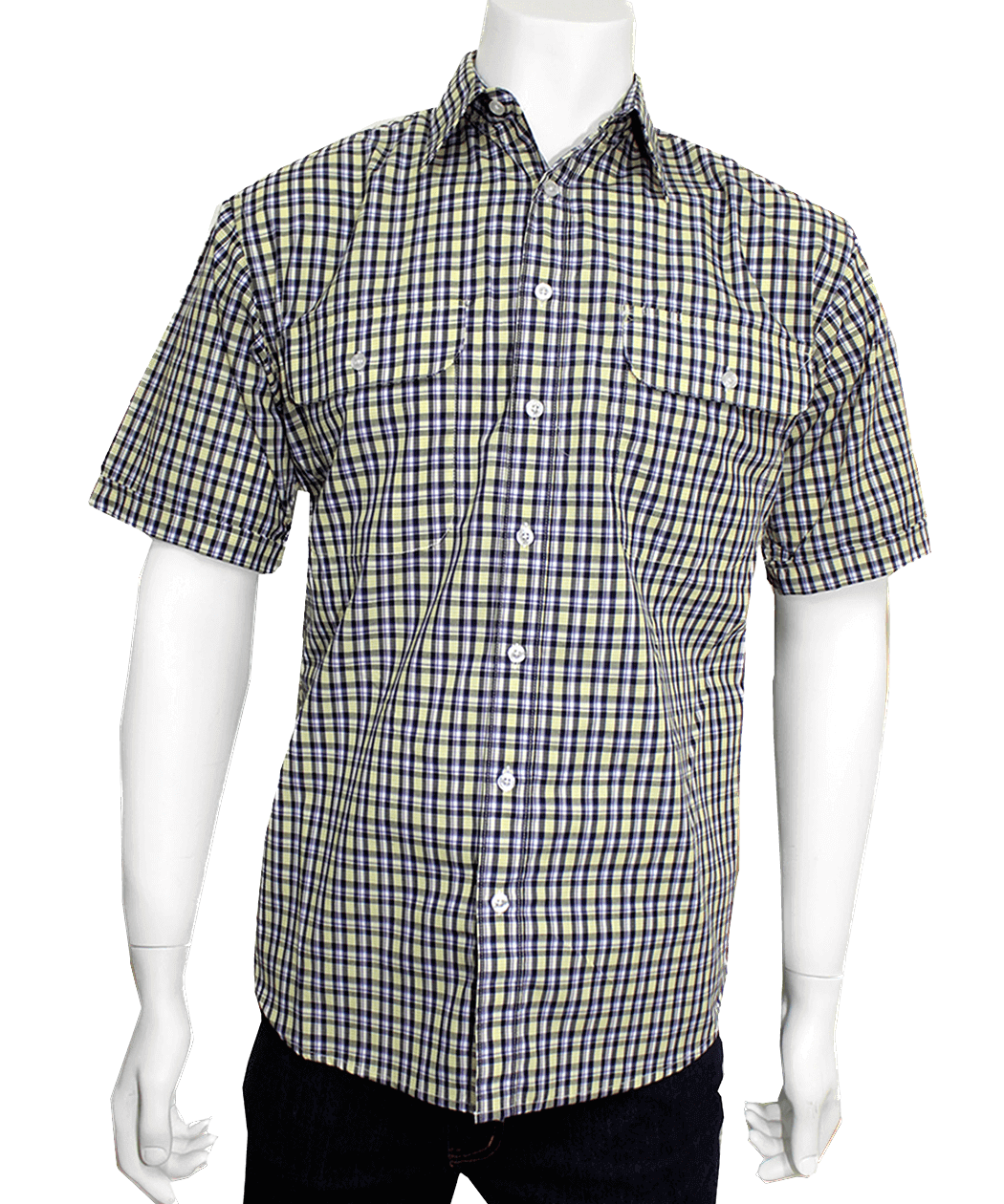 BISLEY SHORT SLEEVE SHIRT Everyday Casual Business Work Cotton Blend Check-9