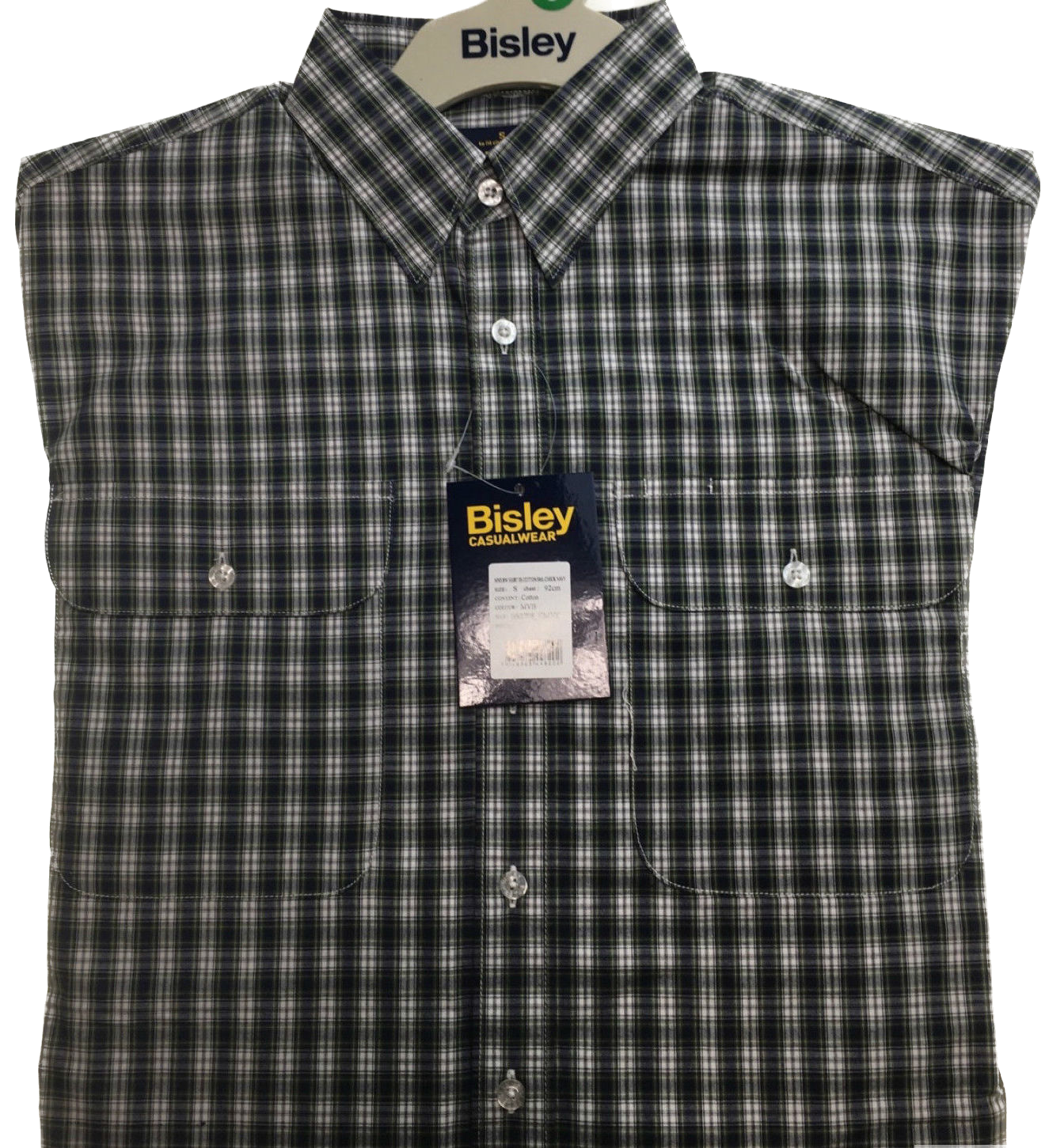 BISLEY SHORT SLEEVE SHIRT Everyday Casual Business Work Cotton Blend Check-11