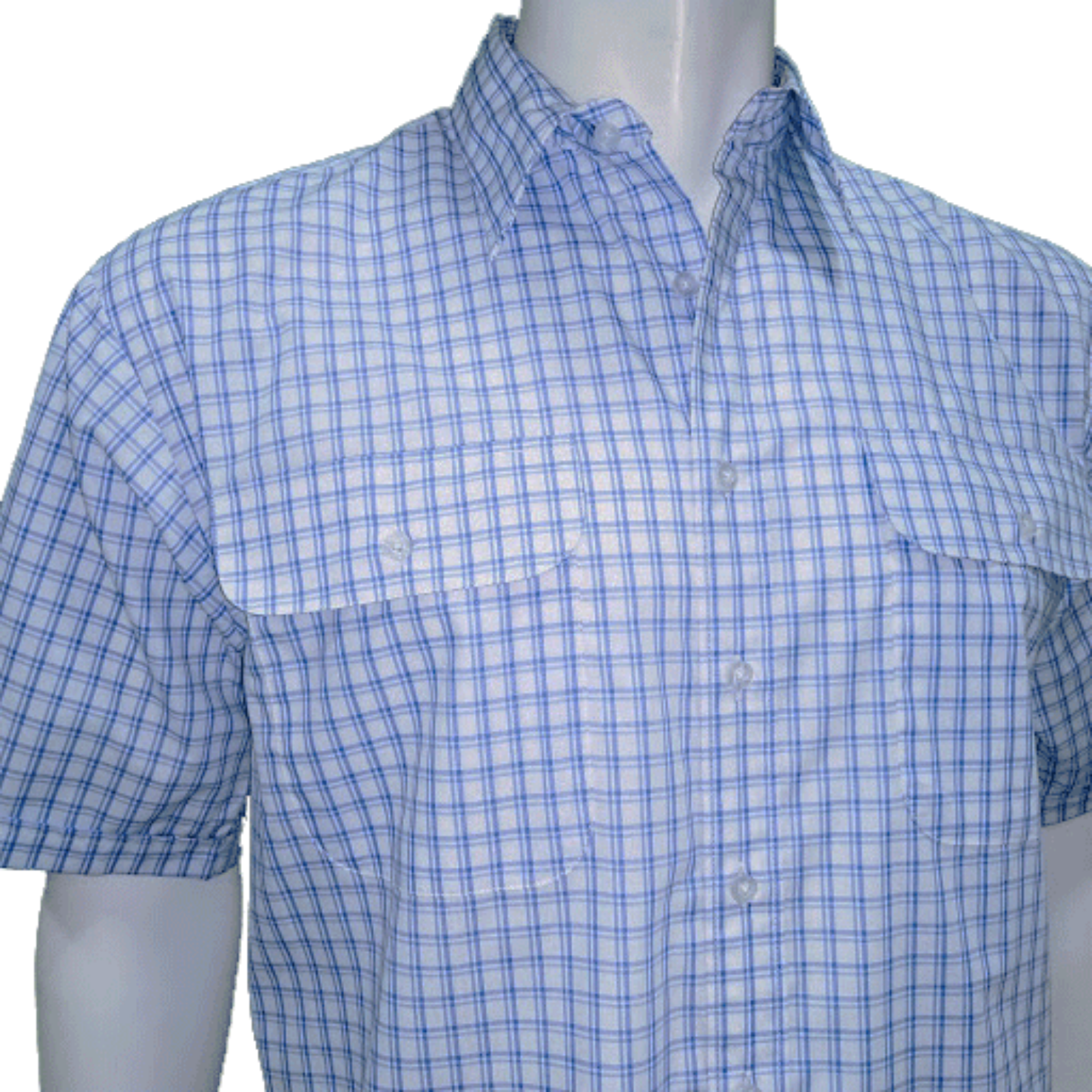 Bisley Mens Short Sleeve Check Shirt Checkered 100% Cotton Casual Business Work - Red-0