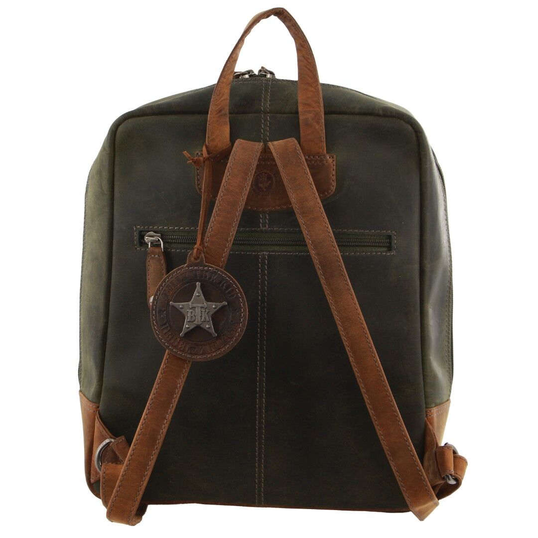 Billy The Kid Olive Leather Western Backpack Bag-3