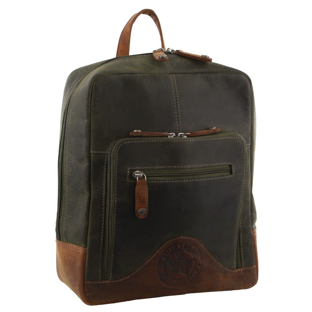 Billy The Kid Olive Leather Western Backpack Bag-0