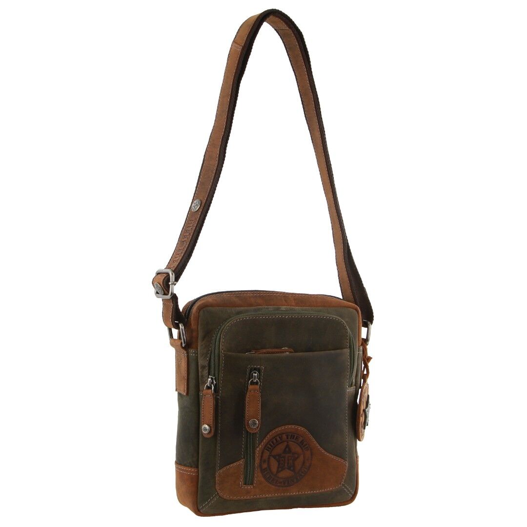 Billy The Kid Olive Leather Crossbody/Shoulder Bag-0