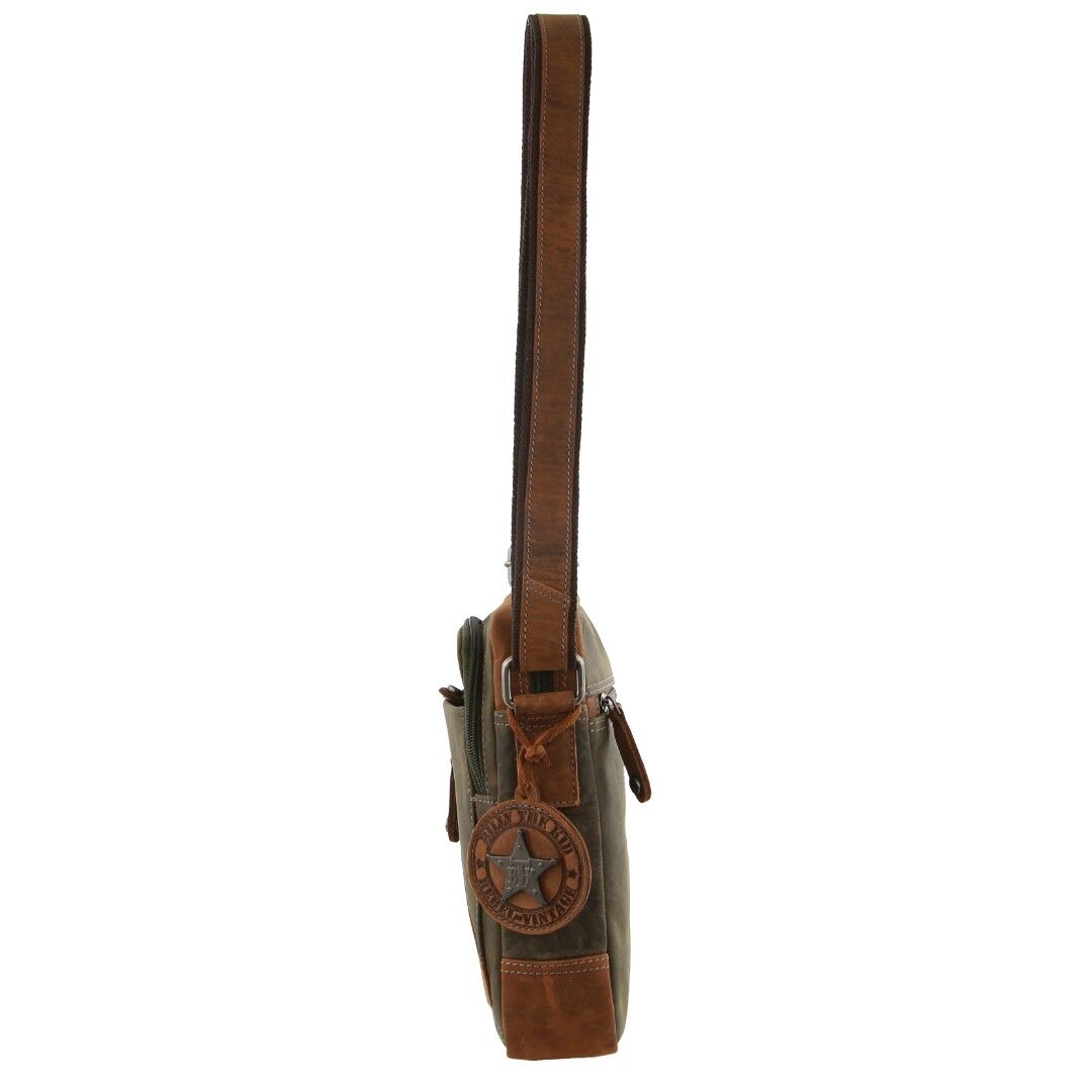 Billy The Kid Olive Leather Crossbody/Shoulder Bag-3
