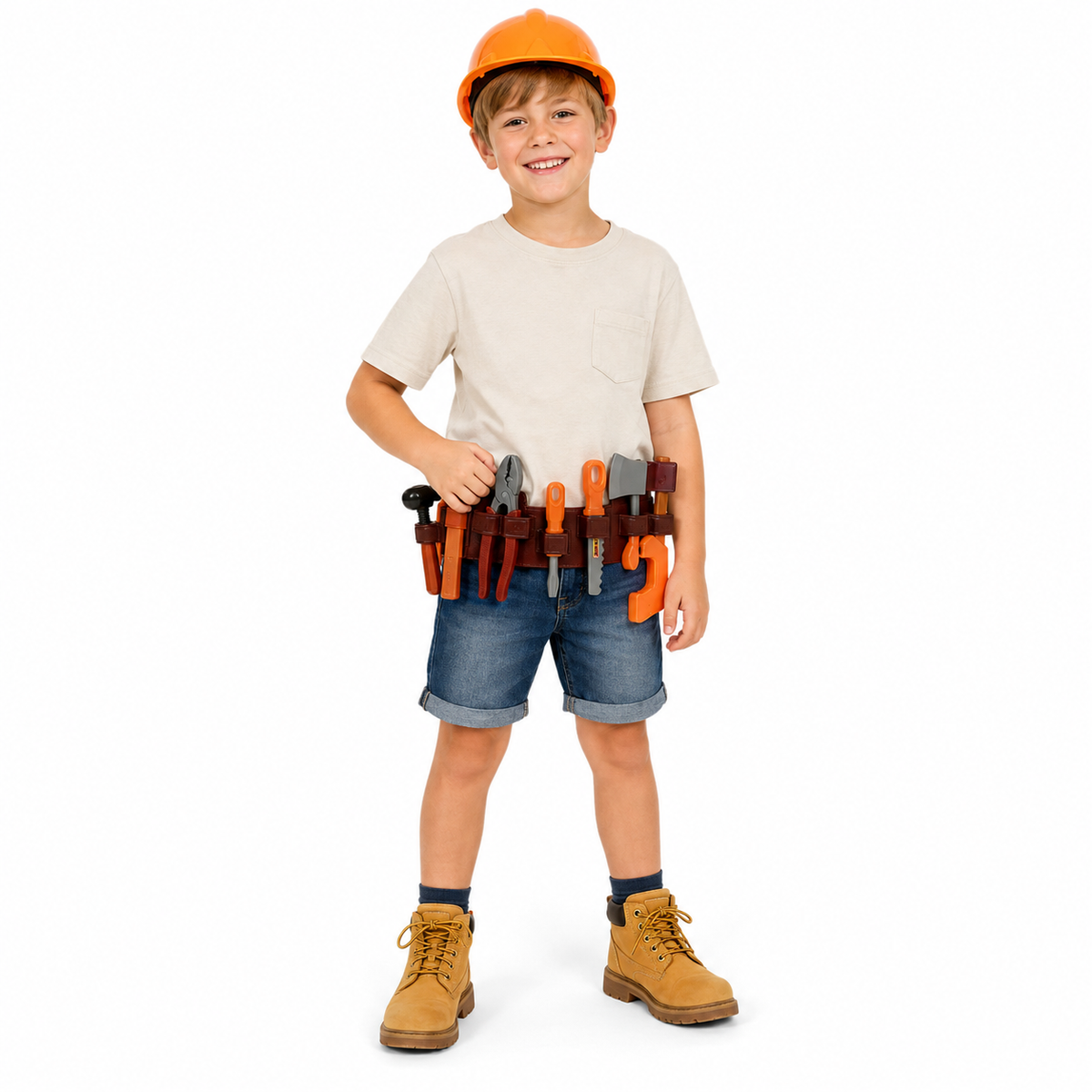 11pcs BUILDER SET Construction Helmet Costume Halloween Book Week Kids Tradie Tools