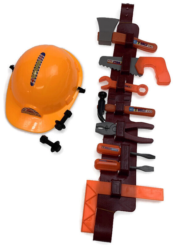 11pcs BUILDER SET Construction Helmet Costume Halloween Book Week Kids Tradie Tools