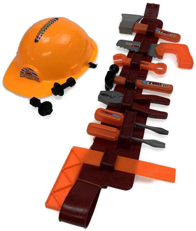 11pcs BUILDER SET Construction Helmet Costume Halloween Book Week Kids Tradie Tools