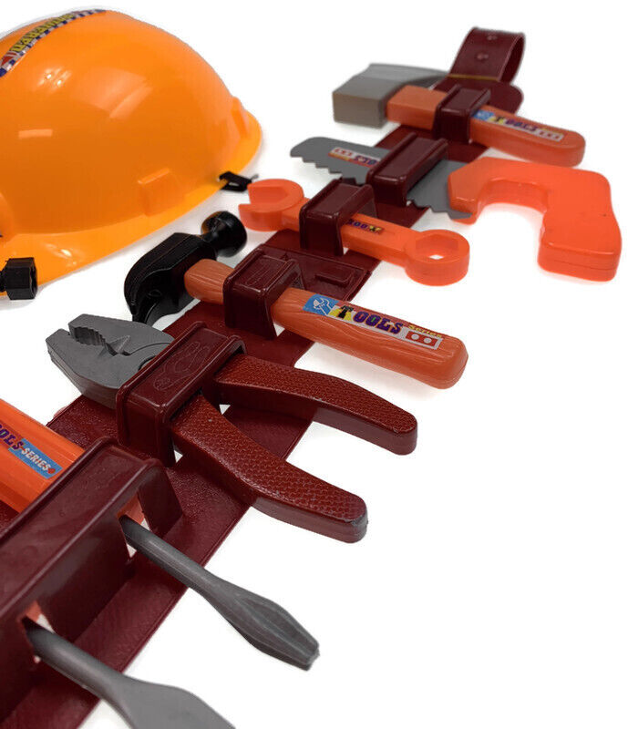 11pcs BUILDER SET Construction Helmet Costume Halloween Book Week Kids Tradie Tools