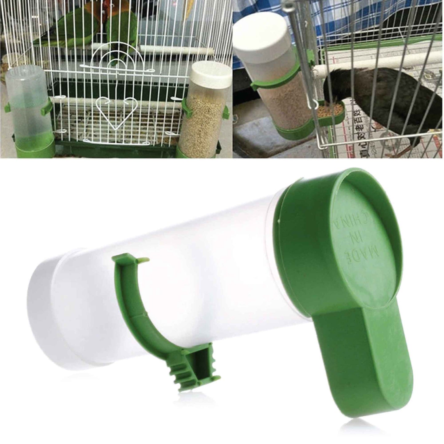 Bird Cage Food Dispenser Feeder Automatic Pet Parrot Budgie Cockatiel Aviary-4