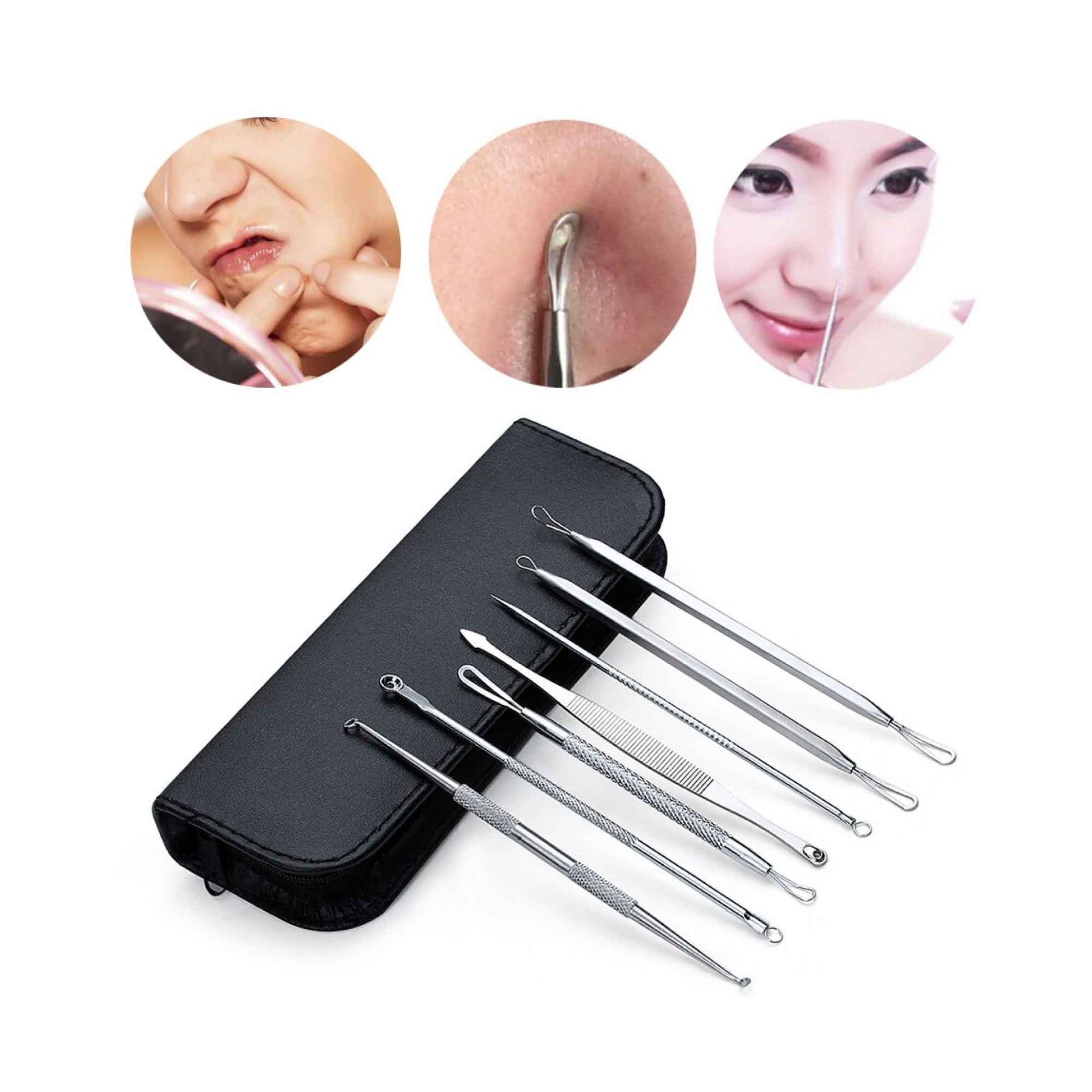 Blackhead Remover 7 Piece Tool Kit For Pimple Extraction Blemish Suction Removal-2