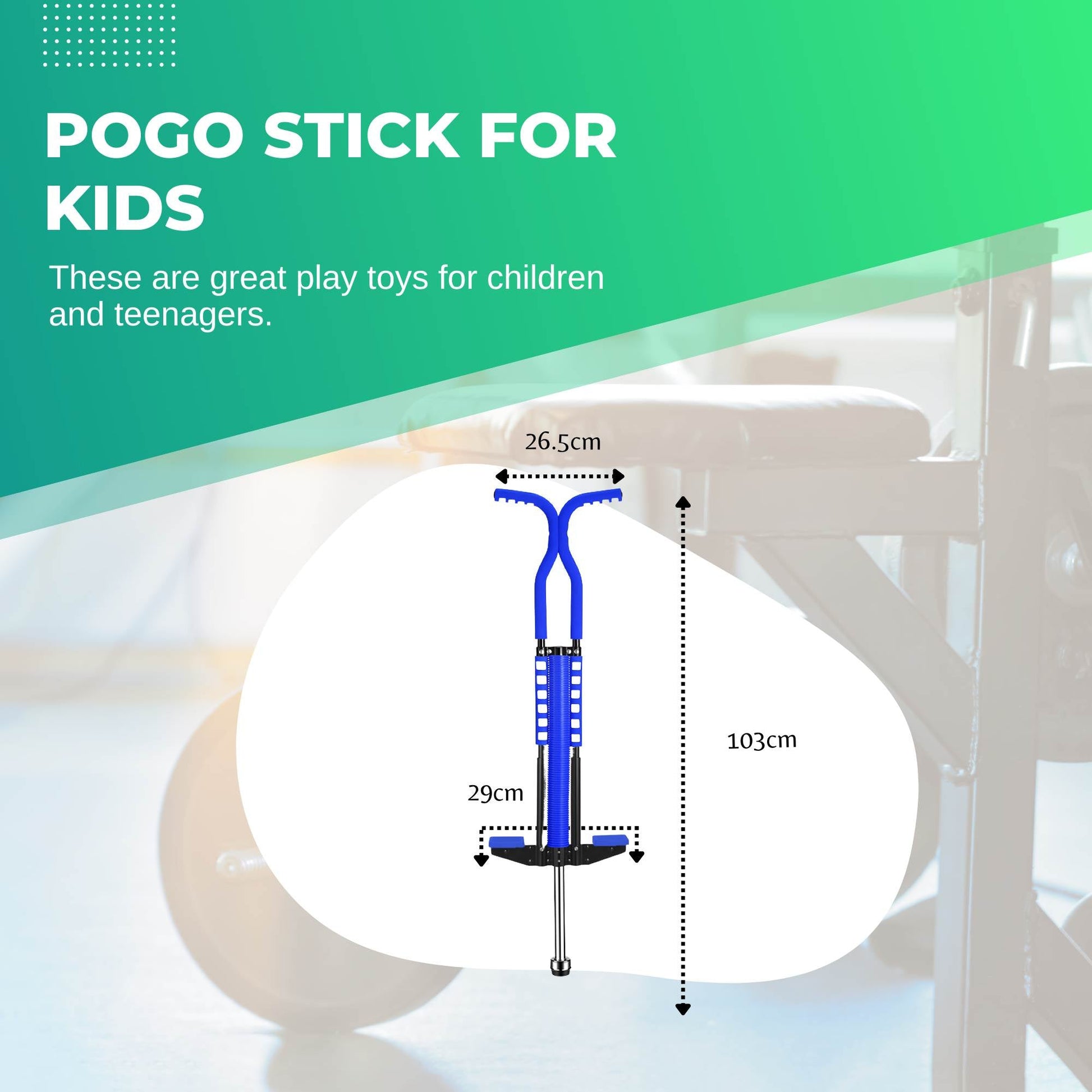 Blue Pogo Stick Kids - Childrens Jumping Jackhammer Exercise Hopper Toy-1