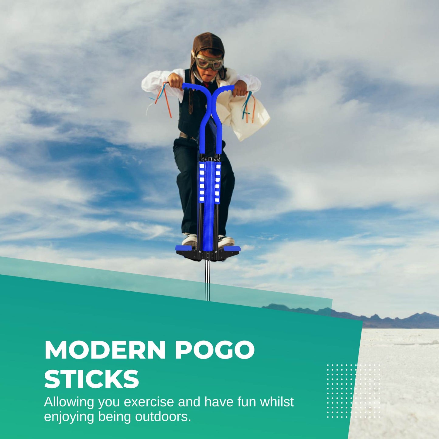 Blue Pogo Stick Kids - Childrens Jumping Jackhammer Exercise Hopper Toy-2