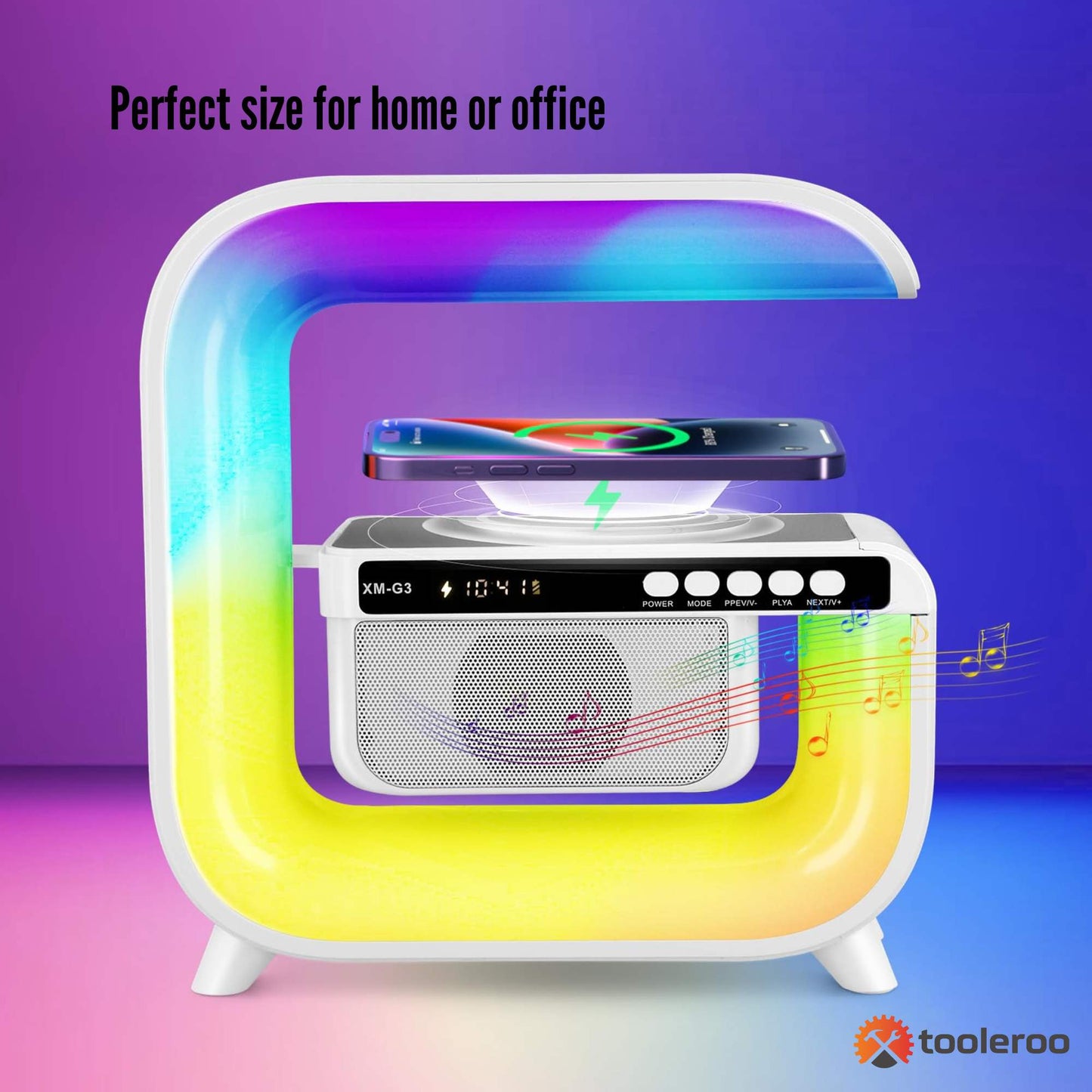 Bluetooth Rechargeable Speaker - Wireless Phone Charging LED Lamp Alarm Clock-2