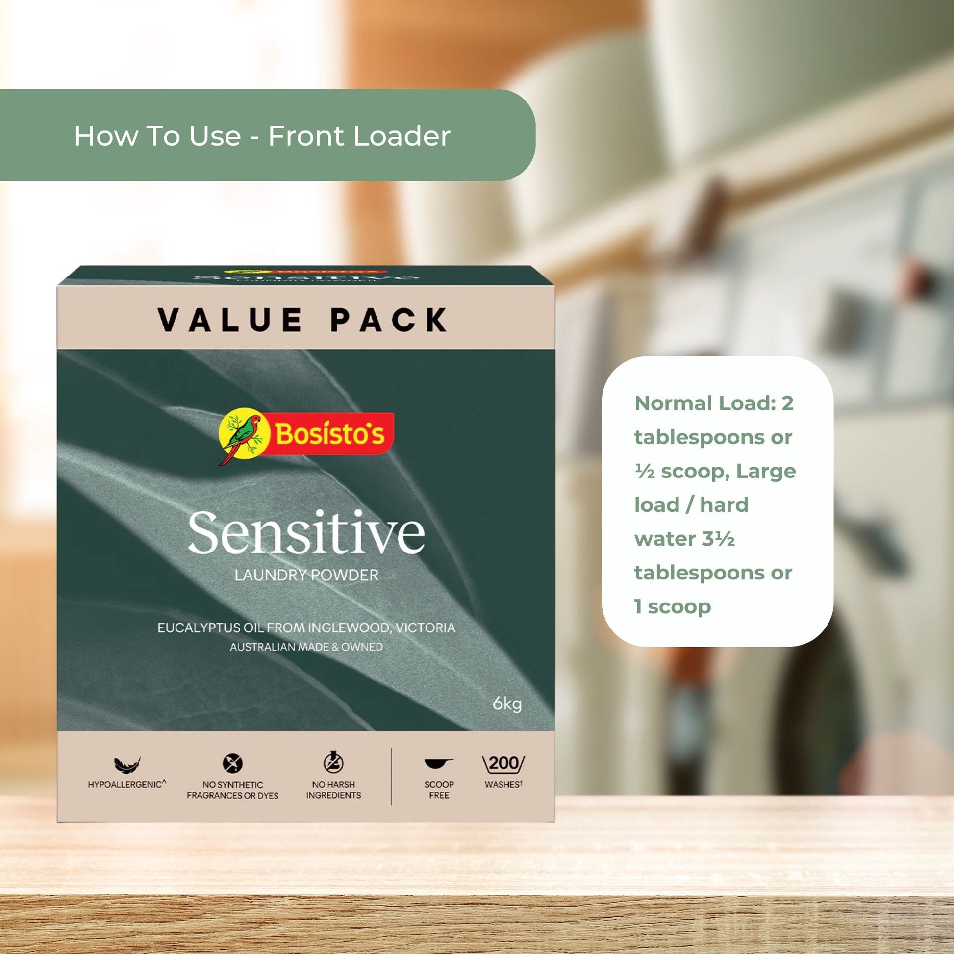 Bosisto's 6Kg Senstive Laundry Powder Refill - Eco Eucalyptus Washing Detergent-4