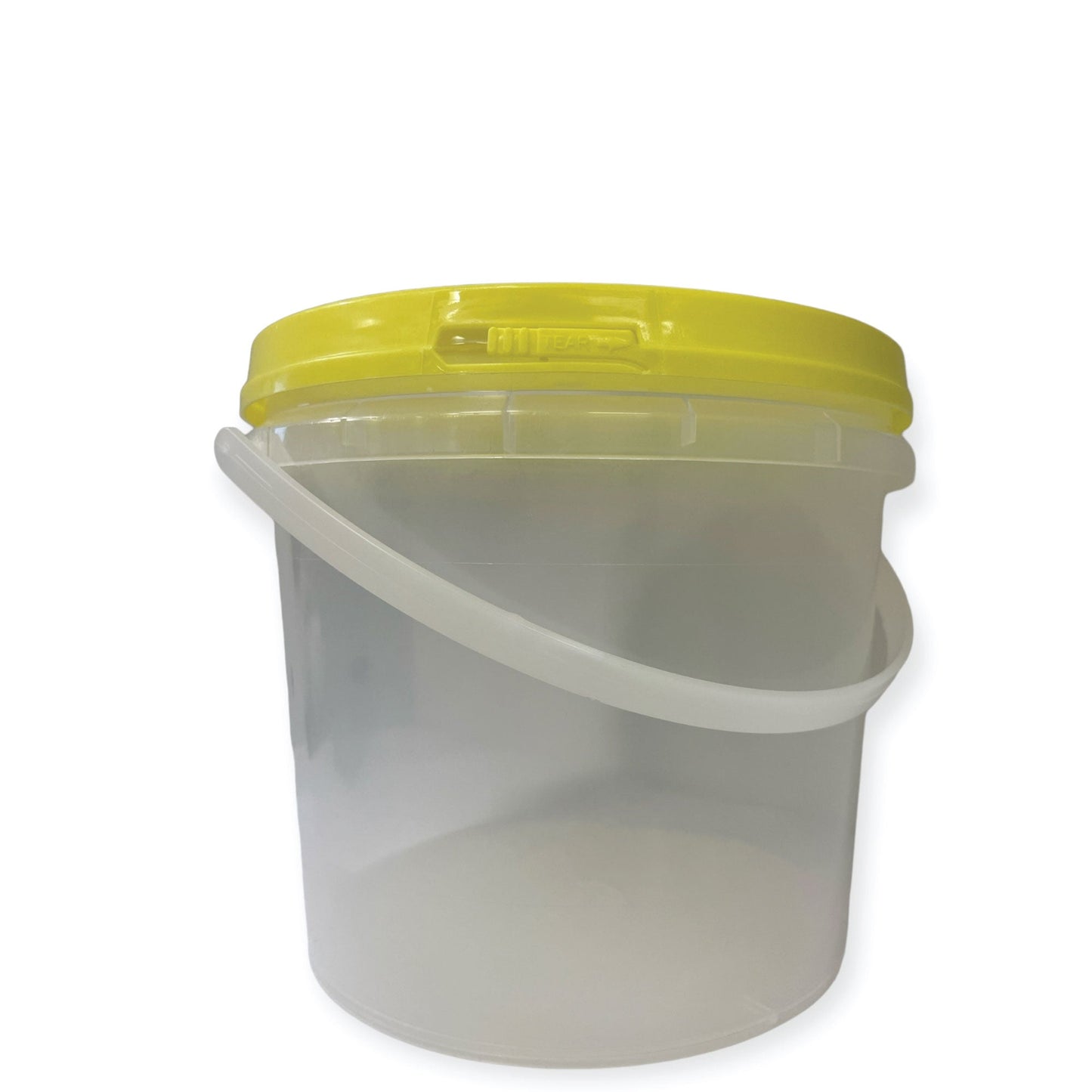 Bulk 10 x 2.2L Empty Honey Bucket with Lid - 3Kg Clear Tamper Proof Plastic Tub-0