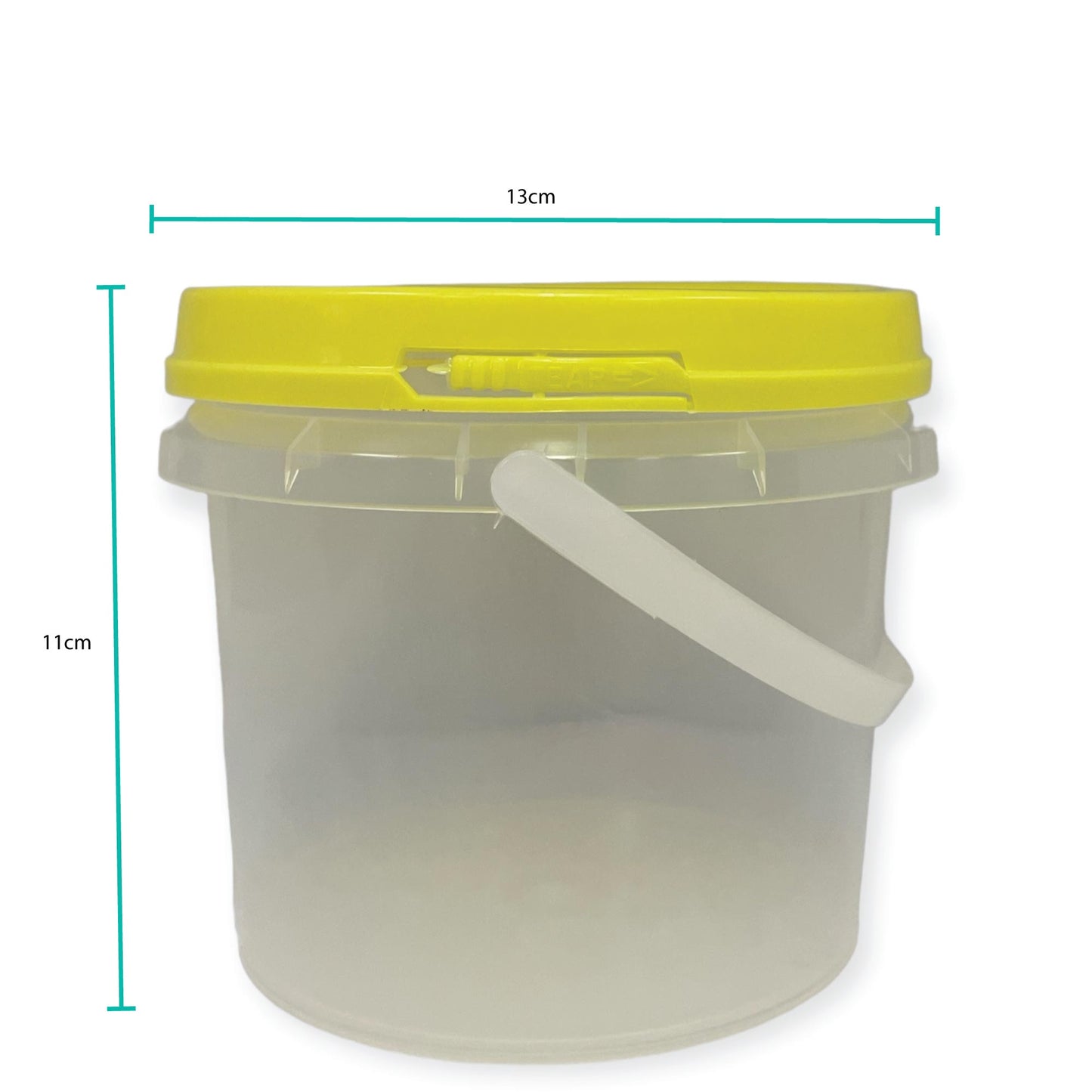 Bulk 100 x 0.8L Honey Bucket with Lid - 1Kg Clear Tamper Proof Plastic Tub-1