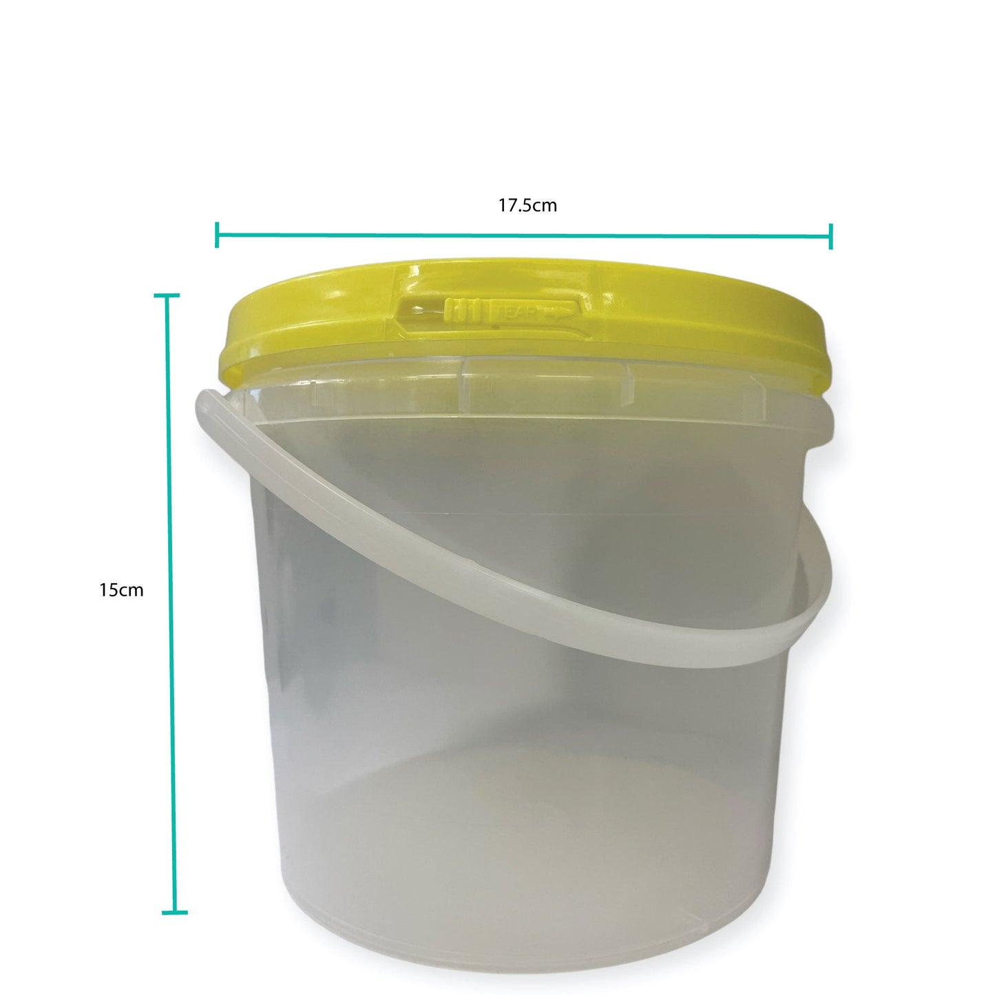 Bulk 100 x Honey Bucket with Lid - 0.8L 1.2L 2.2L Clear Tamper Proof Plastic Tub-1