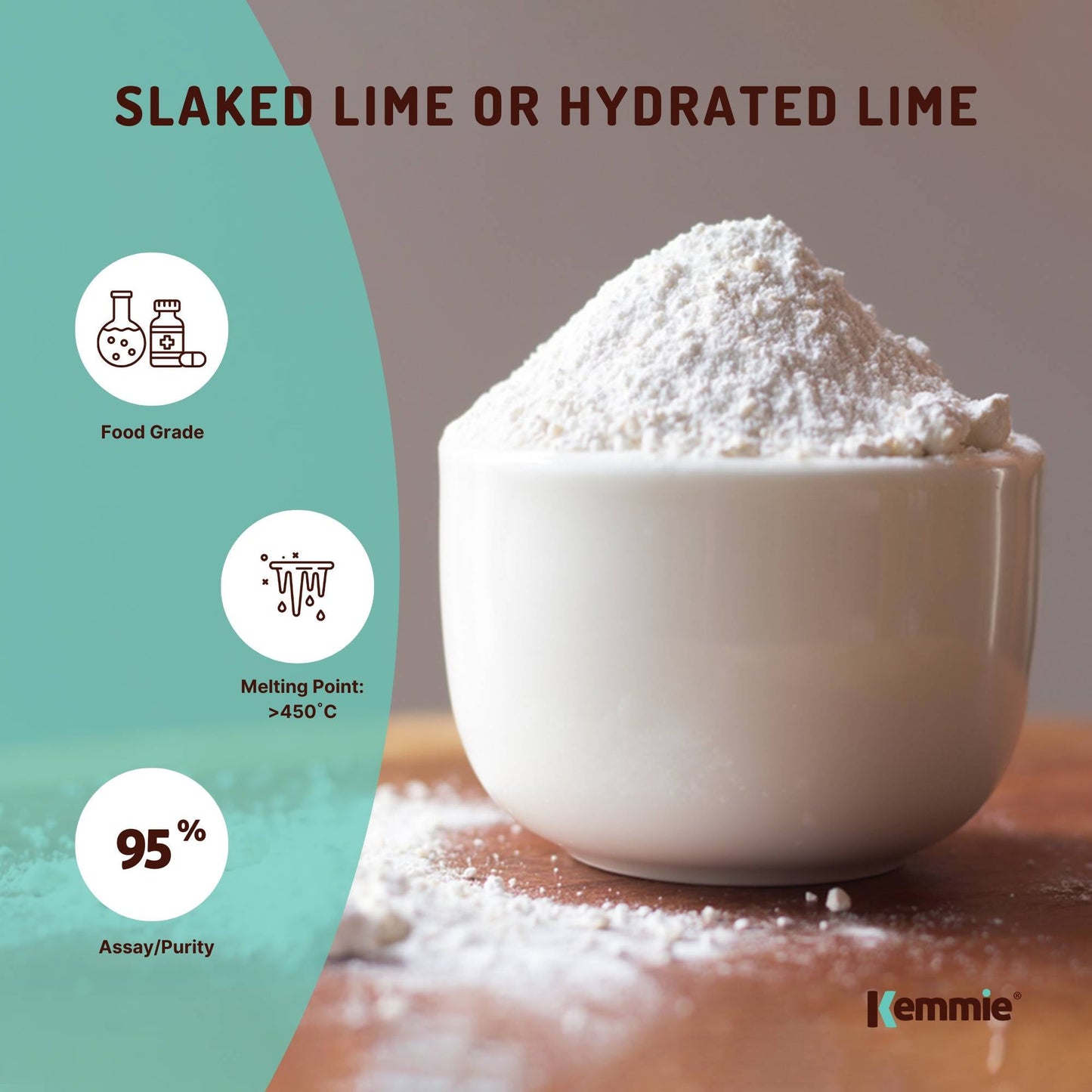 Bulk 10Kg Food Grade Calcium Hydroxide Powder FCC Hydrated Slaked Pickling Lime-2