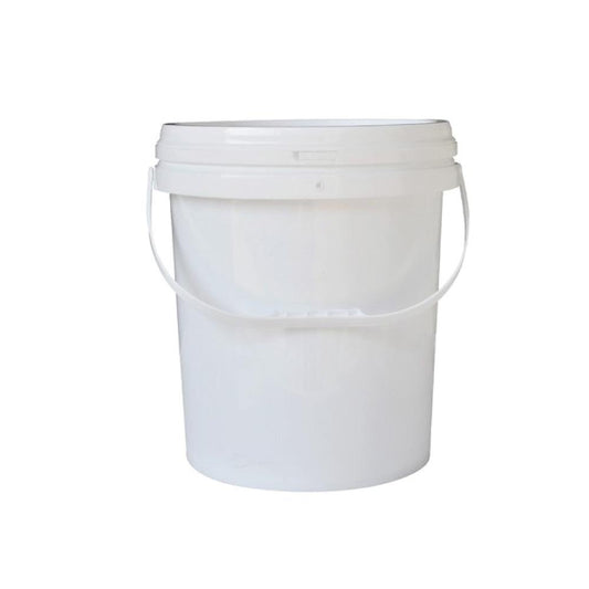 Bulk 10x 10L Plastic Buckets + Lids - Empty White With Handle - Large Food Pail-0