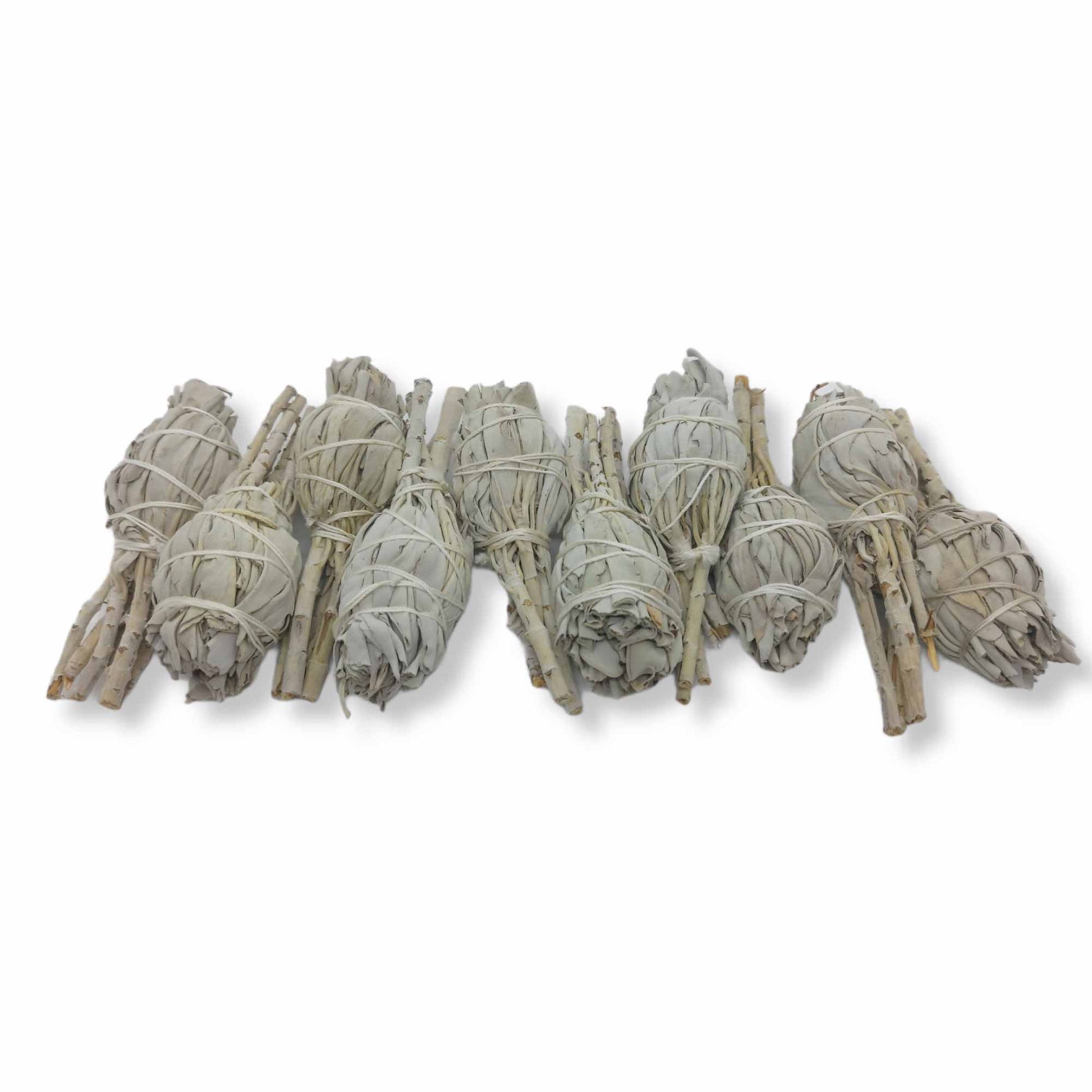 Bulk Californian White Sage Smudge Sticks Mini 10-12cm Incense Cleansing Bundle-2