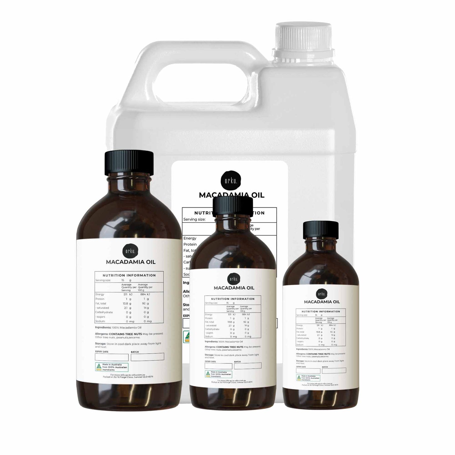 Bulk Orku Macadamia Nut Oil - Natural Cold Pressed Food Grade Pure Cooking Oils-0