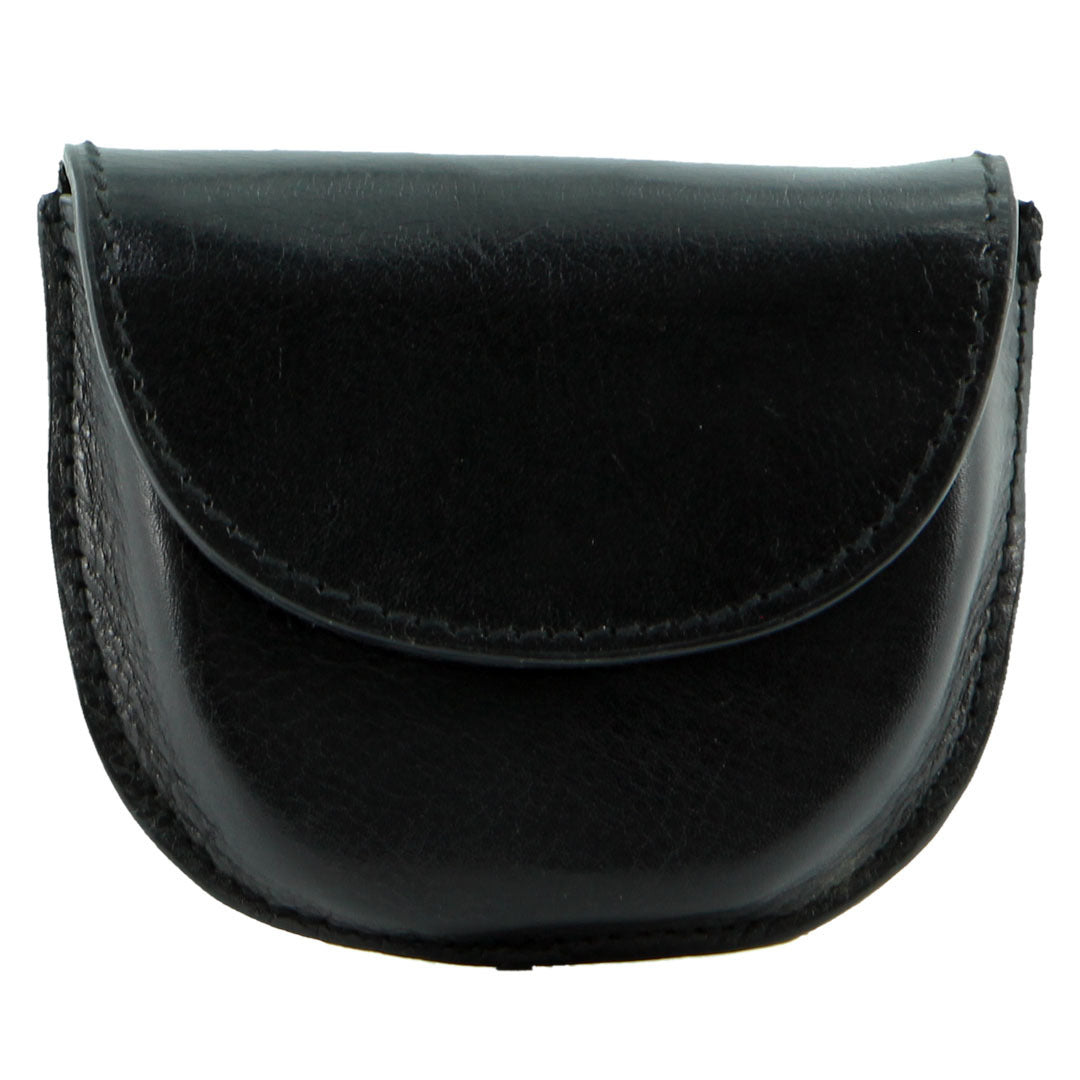 Milleni Genuine Leather Coin Purse Holder Wallet with Belt Loop - Black-1