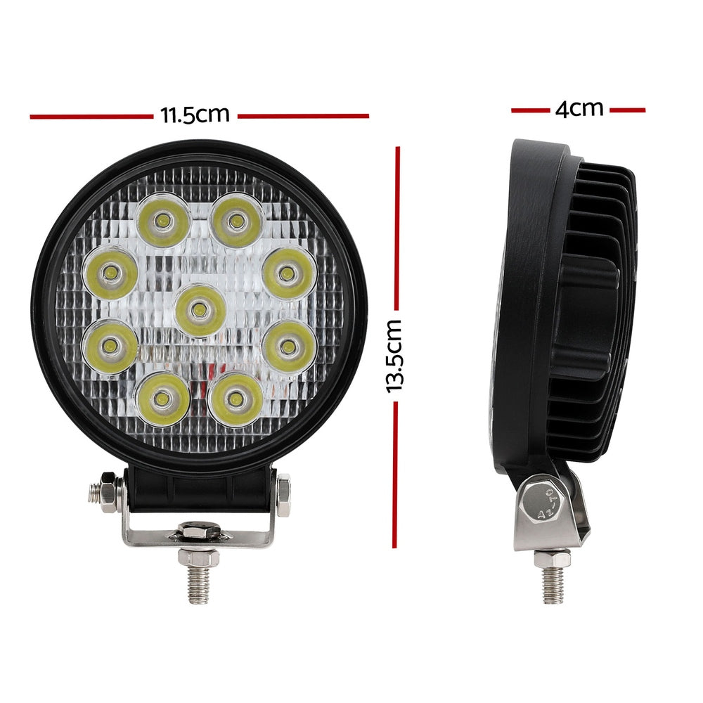 Giantz Pair LED Driving Lights 4.5 Inch Flood Spot Lights Car Truck SUV 12V 24V UPC 9355720085556