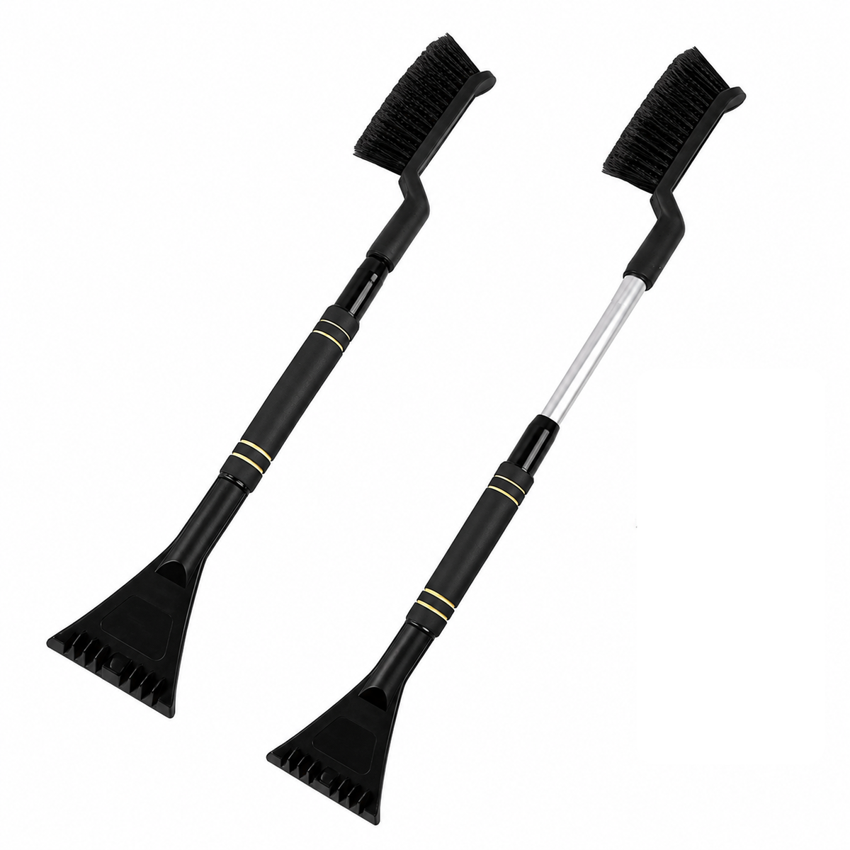 Extendable Car 3 in 1 Snow Brush and Ice Scraper with Detachable Head in Black