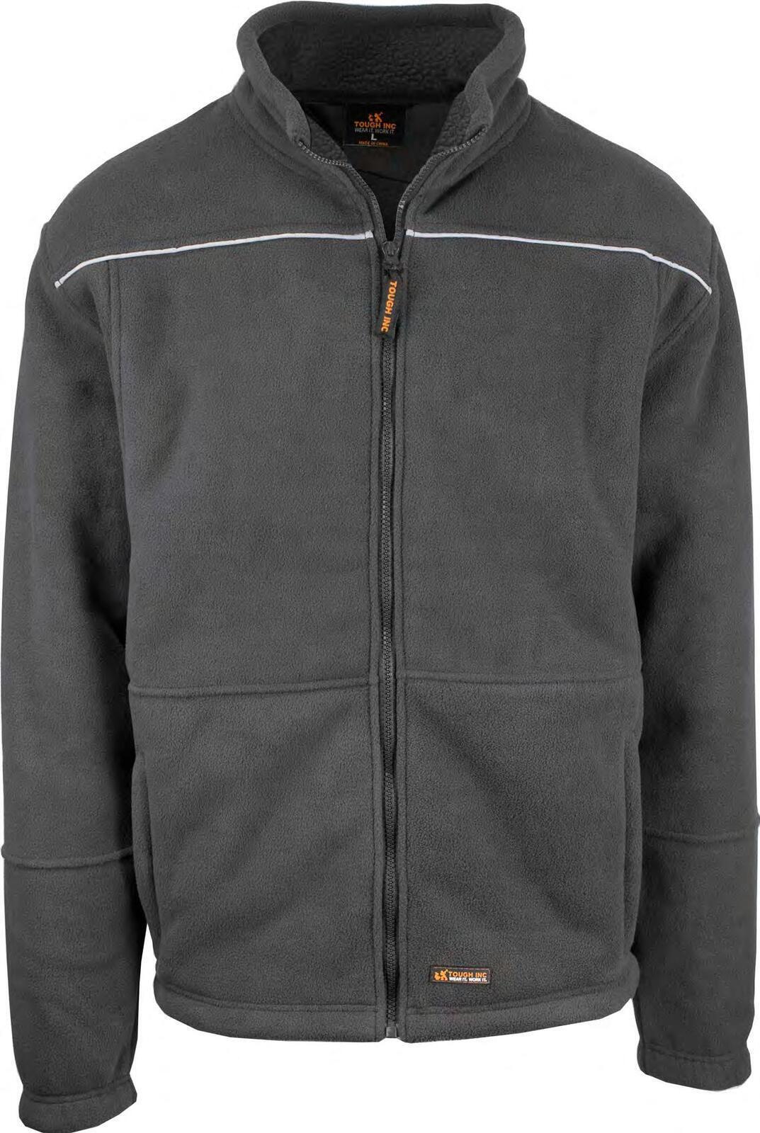 Mens Full Zip Sherpa Polar Fleece Jumper Lined Warm Winter Jacket Pullover - Black-1