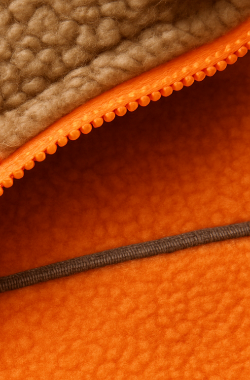 HI VIS Polar Fleece Sherpa Jacket Full Zip Thick Lined Winter Safety Jumper - Orange-4
