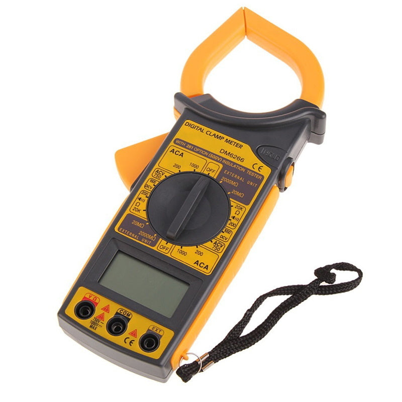 Digital Clamp Meter AC/DC Voltage Resistance Frequency DM6266 - Batteries Incl.-1