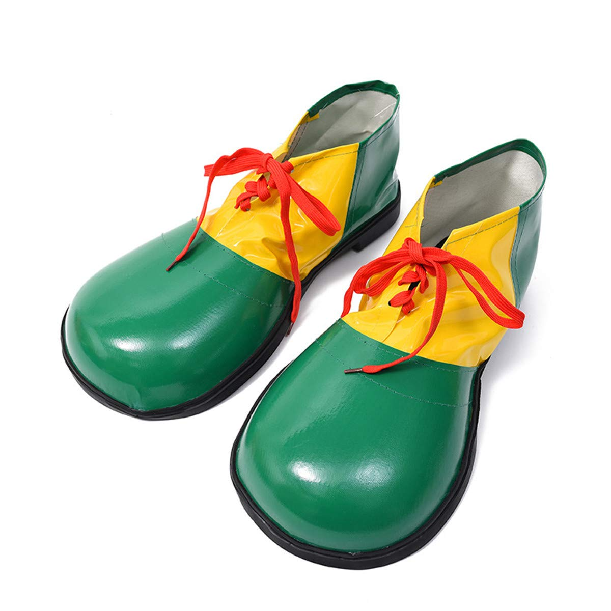 CLOWN SHOES Costume Fancy Dress Adult Circus Party Halloween Accessory Large - Green/Yellow