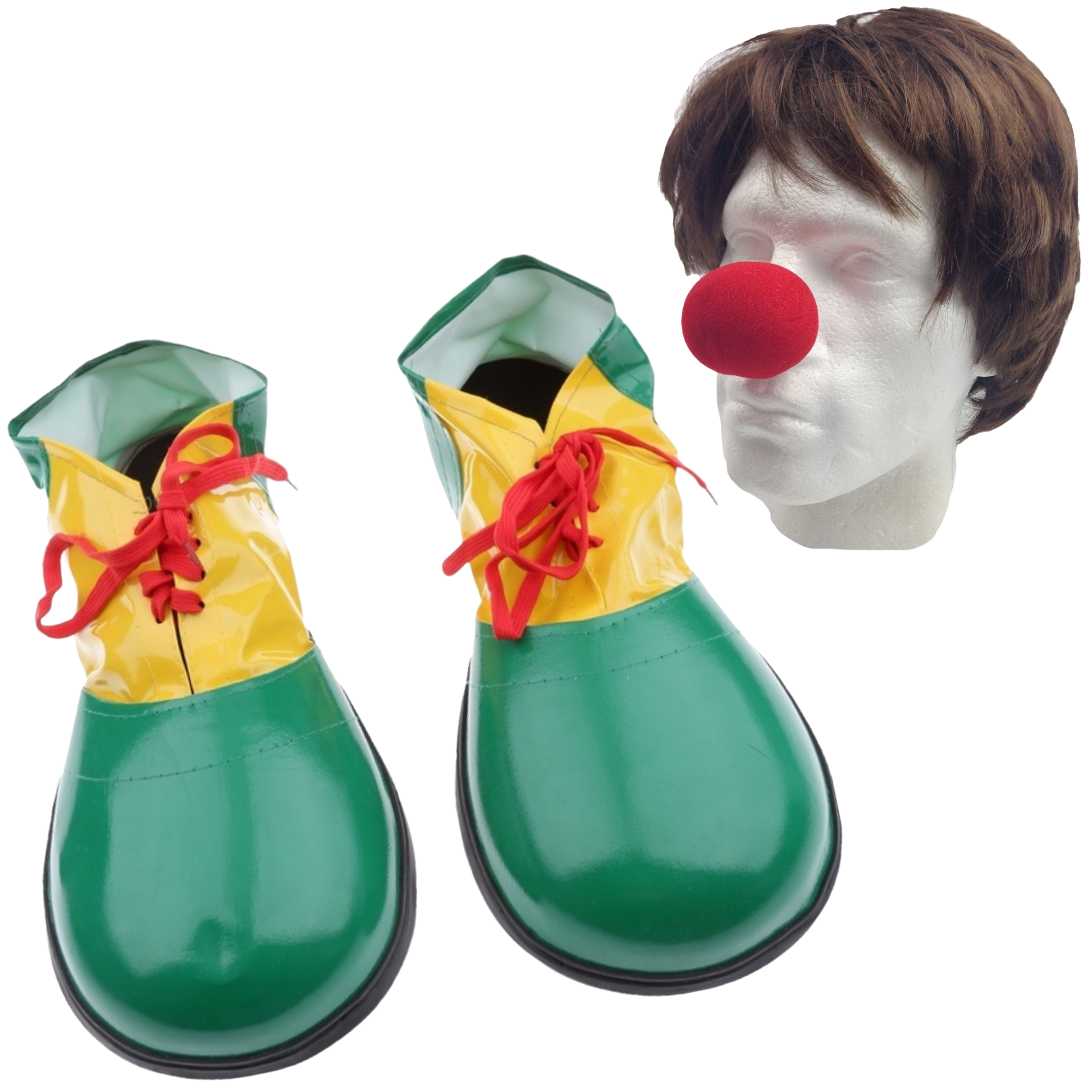 2Pcs Set Clown Nose + Large Shoes Circus Halloween Costume Fancy Dress Up Party-1