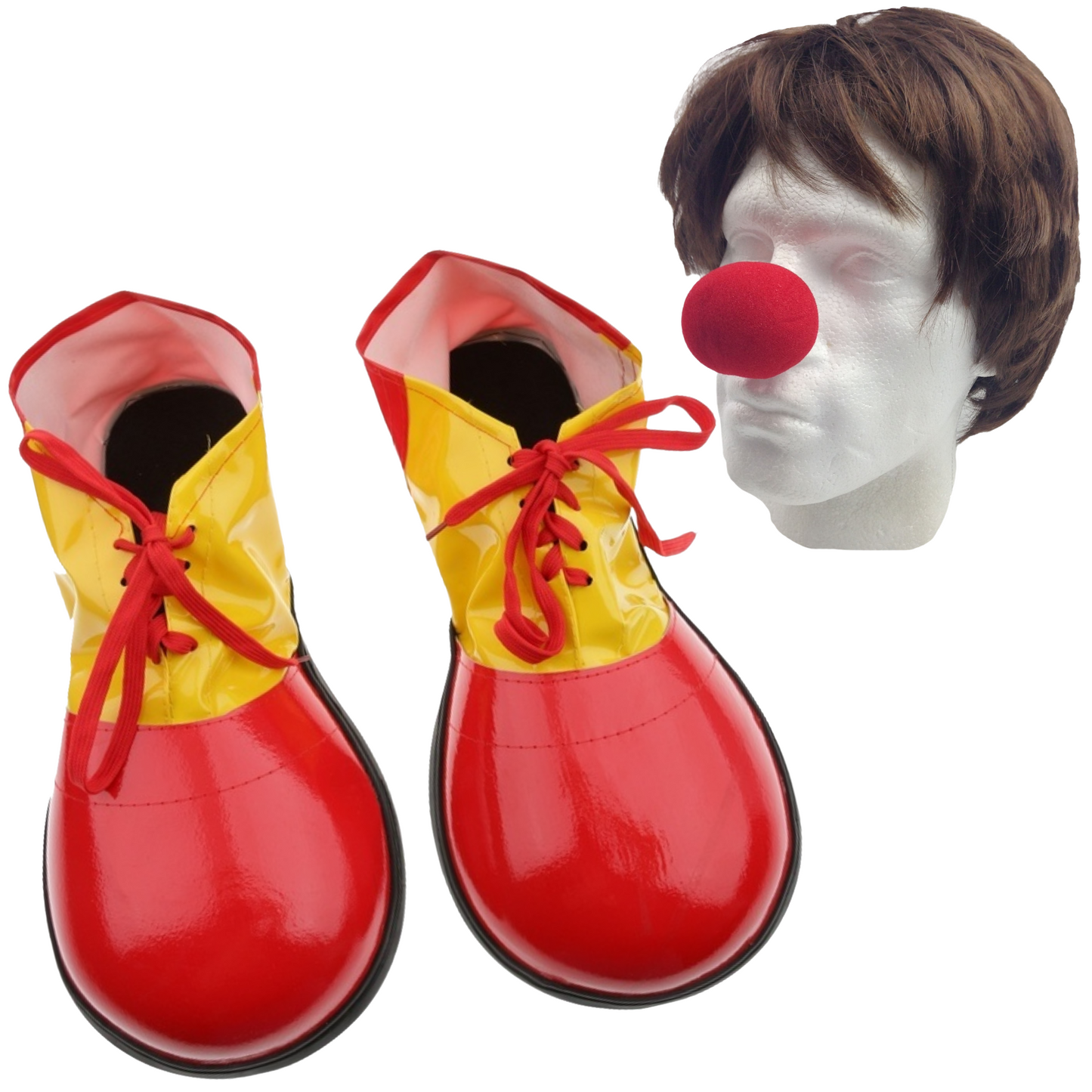 2Pcs Set Clown Nose + Large Shoes Circus Halloween Costume Fancy Dress Up Party-6