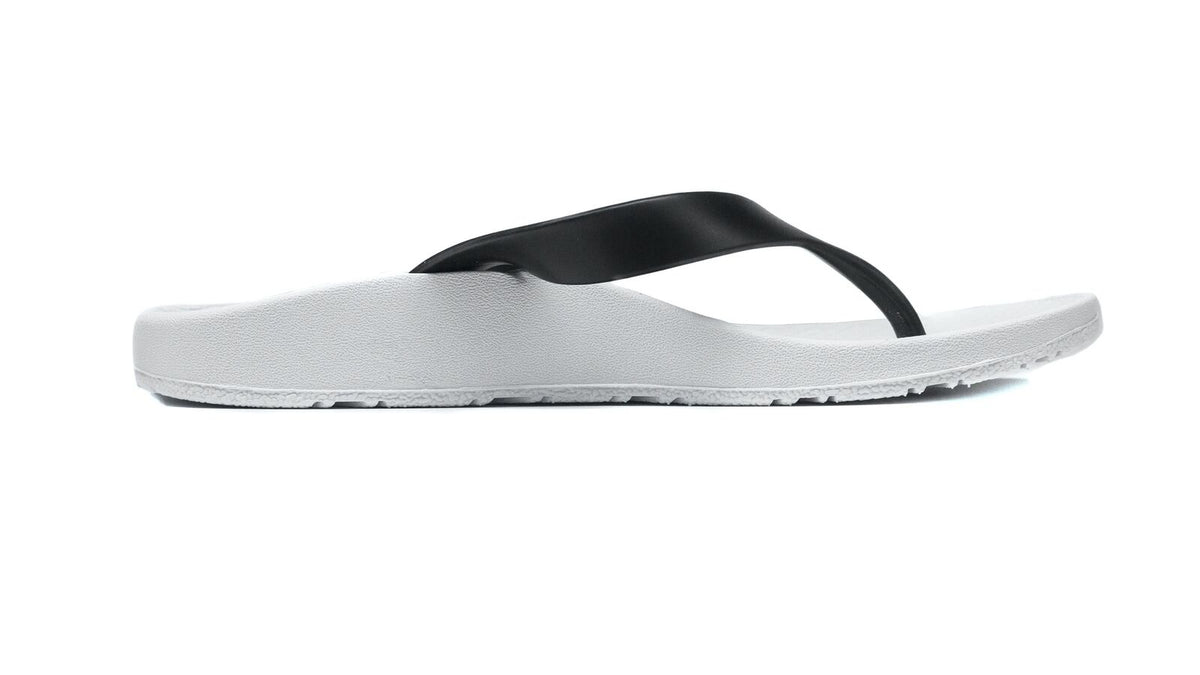 ARCHLINE Flip Flops Orthotic Thongs Arch Support Shoes Footwear - White/Black